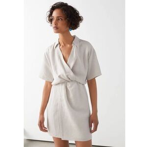 & Other Stories Twisted Waist Twill Mini Dress